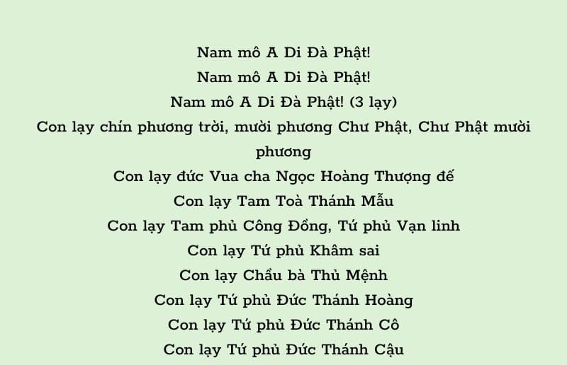 Văn Khấn Ban Công Đồng Tứ Phủ - Các Mẫu Văn Khấn Quan Trọng Dành Cho Lễ Cúng