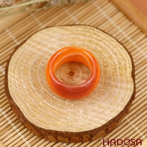 Nhẫn nam mã não đỏ cam kích thước 17mm