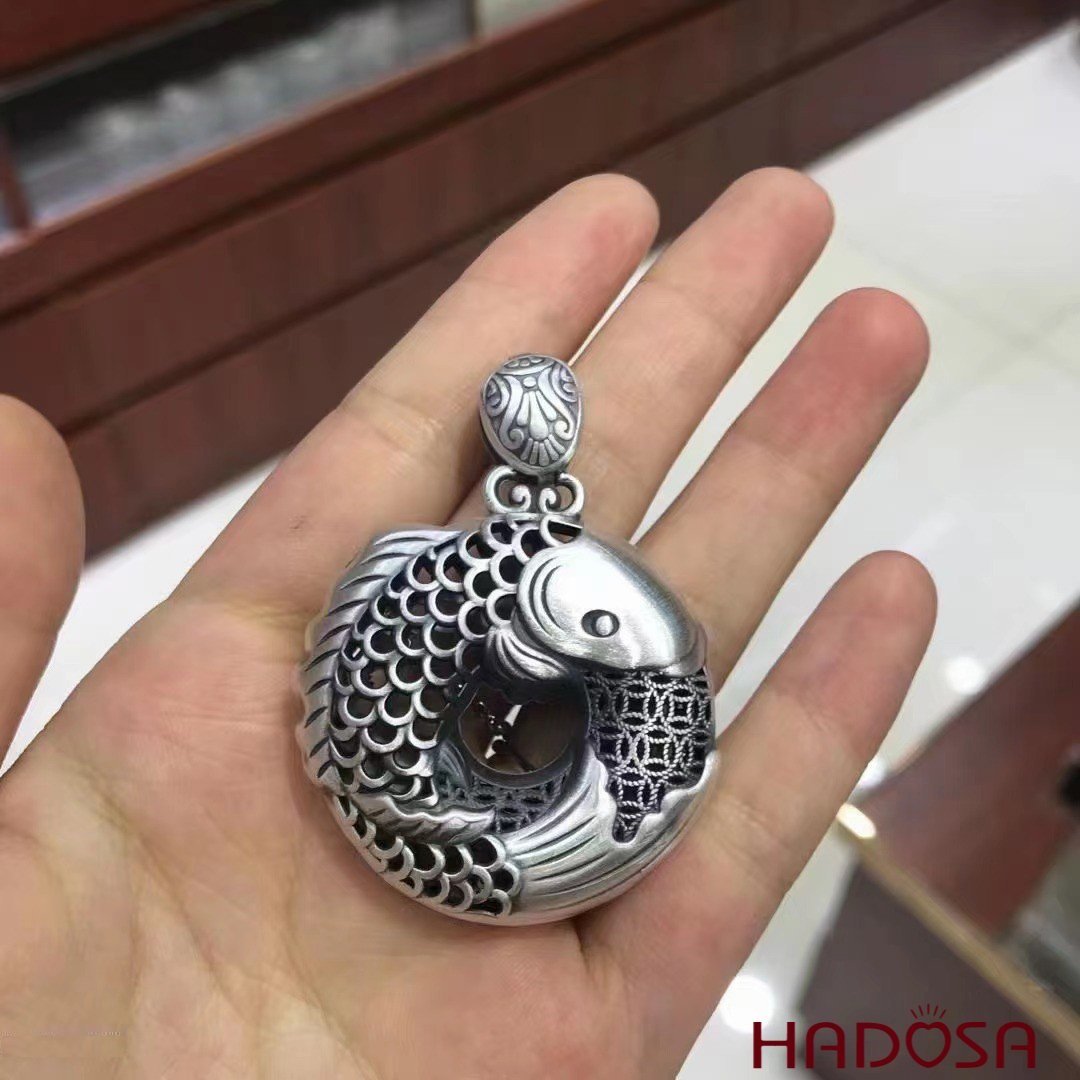 Mặt dây chuyền bạc nam phong thủy cá chép