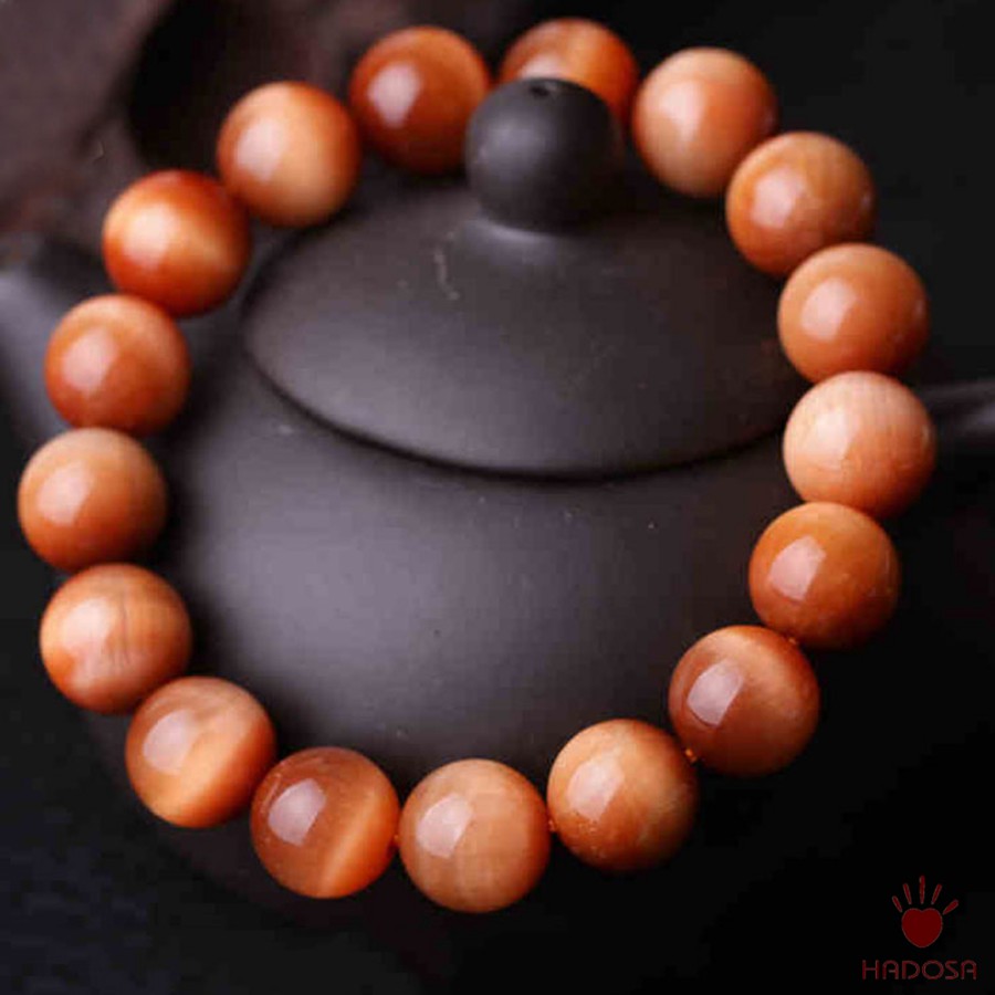 Vòng Thạch anh mắt hổ cam đỏ 16mm chuẩn 5A