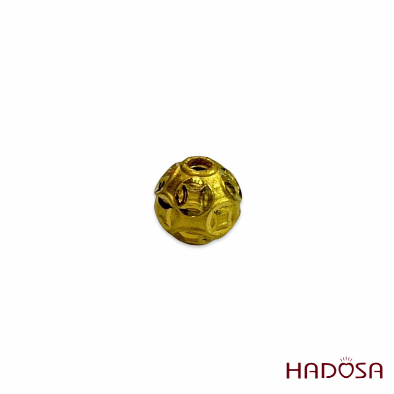 Charm bi kim tiền 8mm vàng 24K