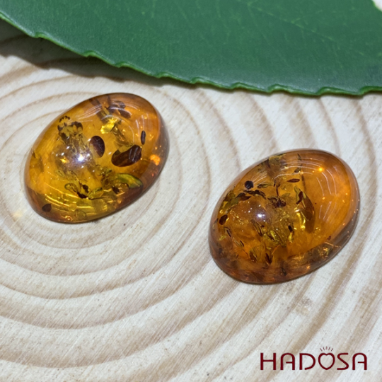 Mặt Hổ Phách Baltic oval 18*25mm