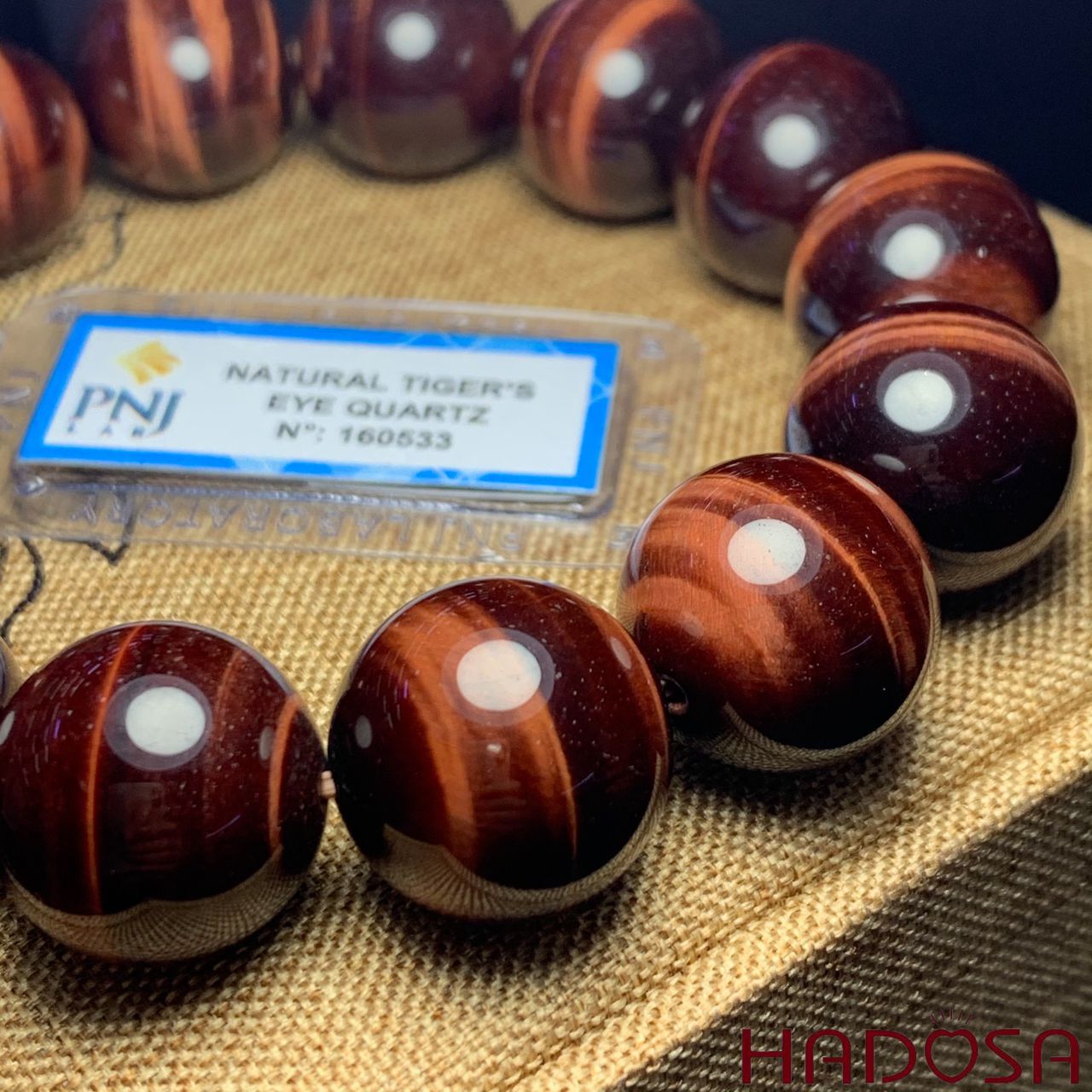 Vòng Thạch Anh Mắt Hổ Nâu Đỏ 16mm đặc biệt cao cấp chuẩn 6A