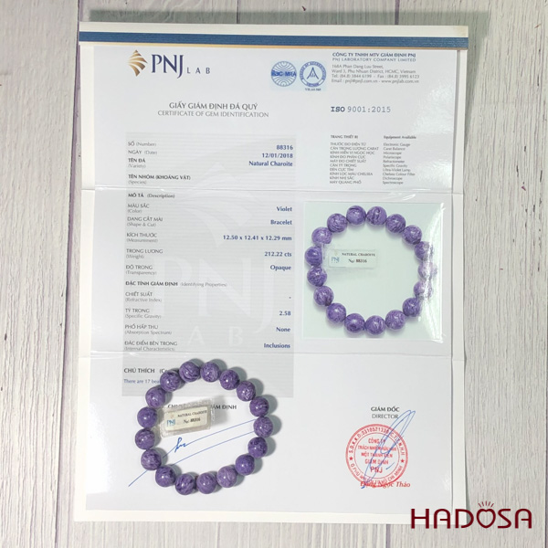 Vòng đá mắt rồng Charoite 12mm cao cấp chuẩn 5A