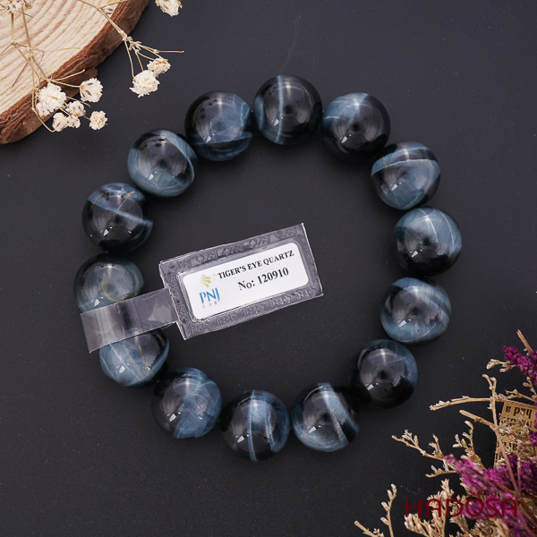 Vòng đá mắt hổ xanh đen 16mm đặc biệt cao cấp 6A