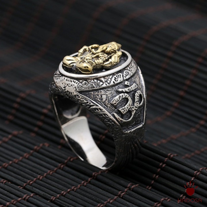 Nhẫn nam bạc Thái Voi Thần Ganesha