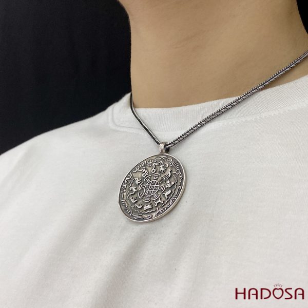 Mặt Dây Chuyền Cửu Cung Bát Quái 12 Con Giáp