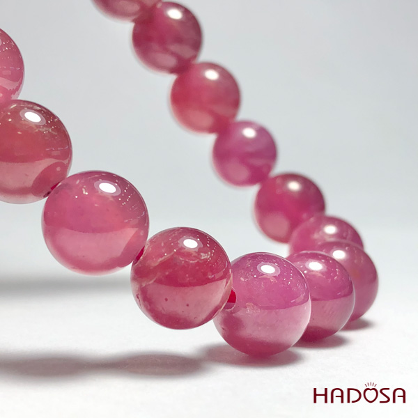 Vòng Ruby Thái hồng trong đậm 10mm cao cấp