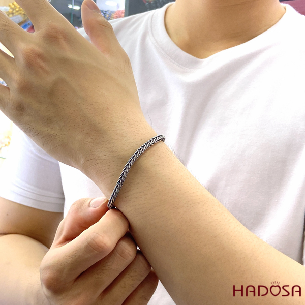 Lắc tay nam cao cấp bạc Thái