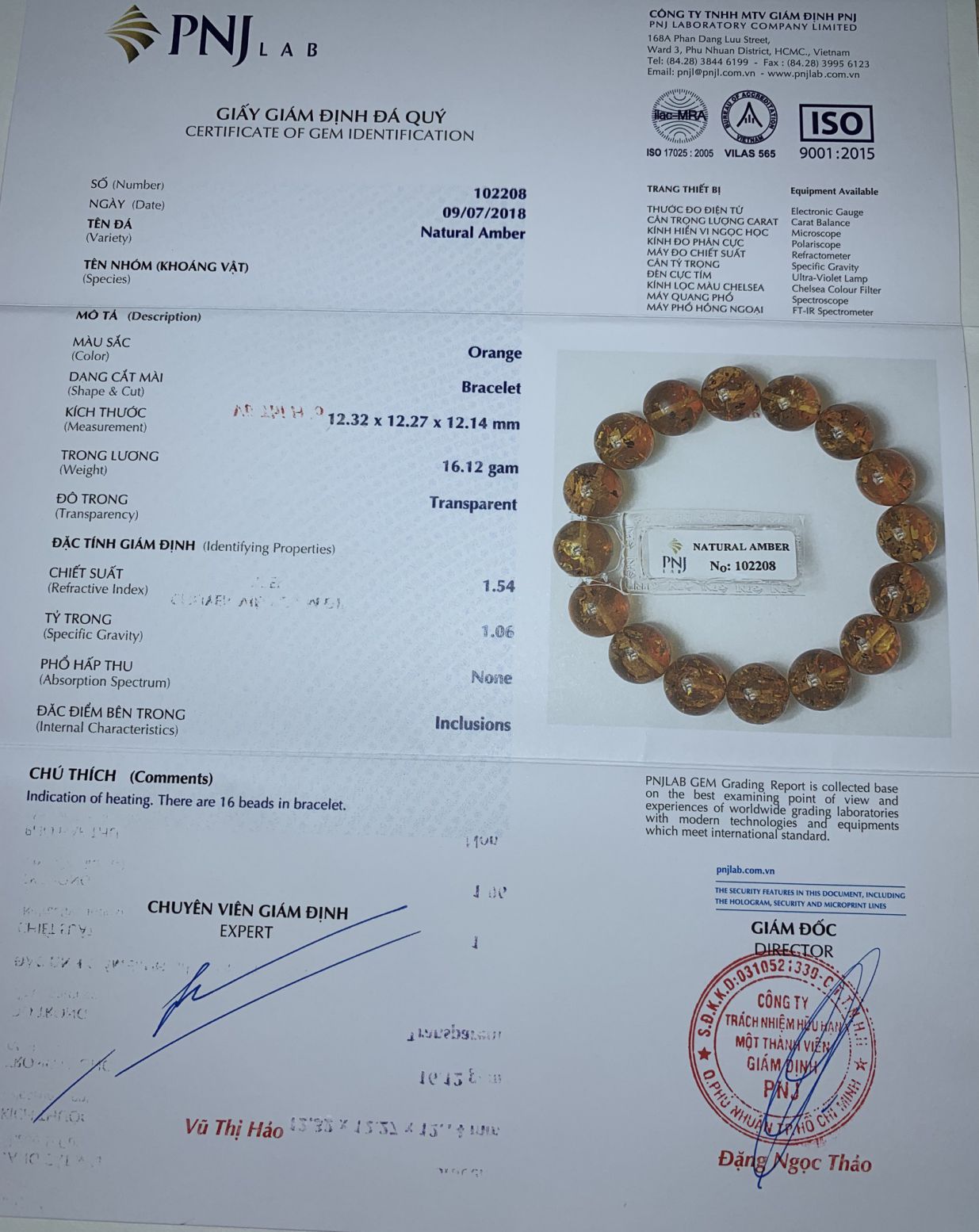 Vòng Hổ Phách Baltic cognac vàng mật ong 12mm cao cấp