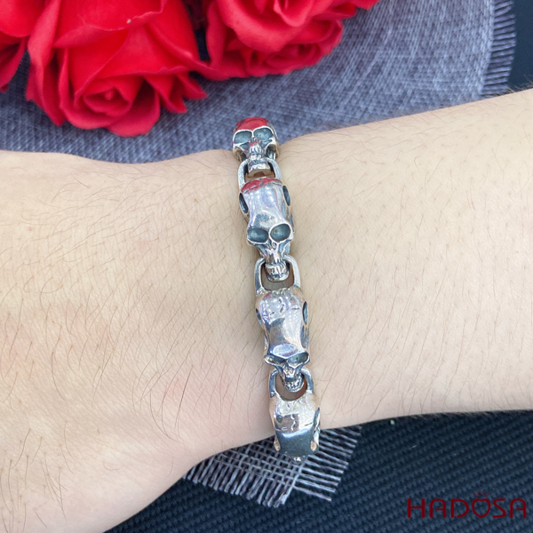 Lắc tay nam bạc Thái 925 đầu lâu cao cấp