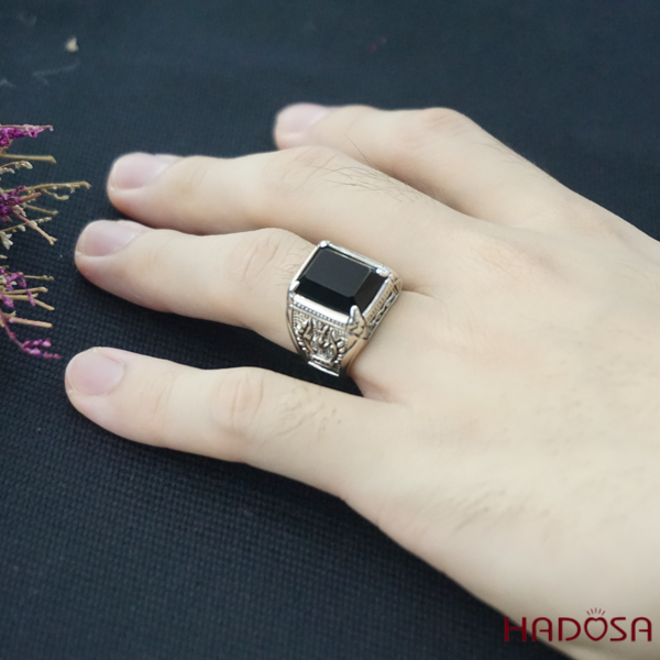 Nhẫn bạc nam mặt đá