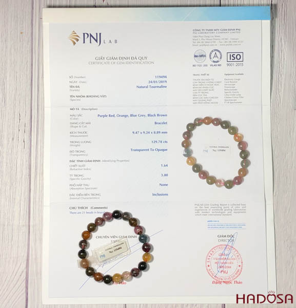 Vòng đá Hồng Lục Bảo - Tourmaline 9mm cao cấp chuẩn 4A