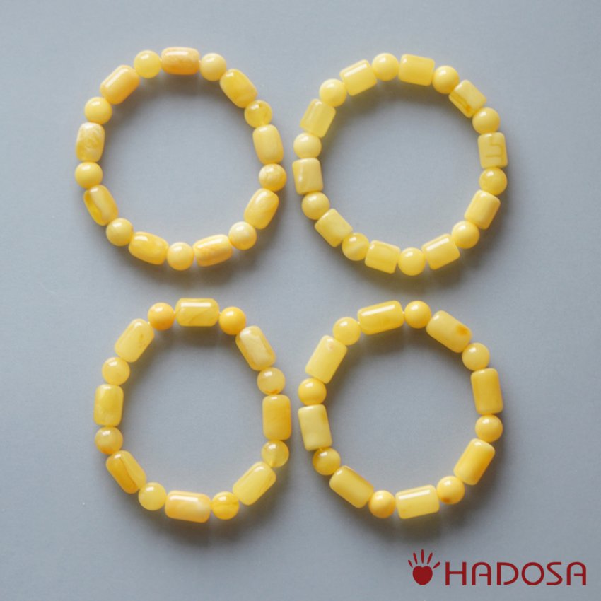 Vòng Hổ Phách Baltic mật lạp hạt trụ tròn 9mm