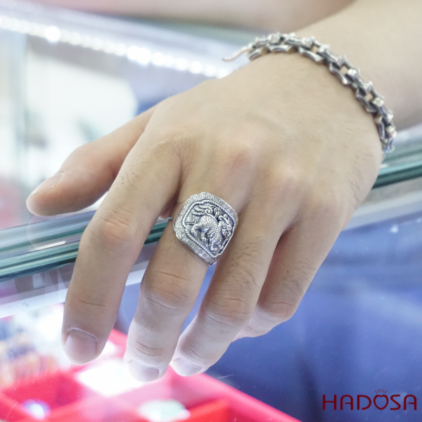 Nhẫn bạc thái nam Kỳ Lân