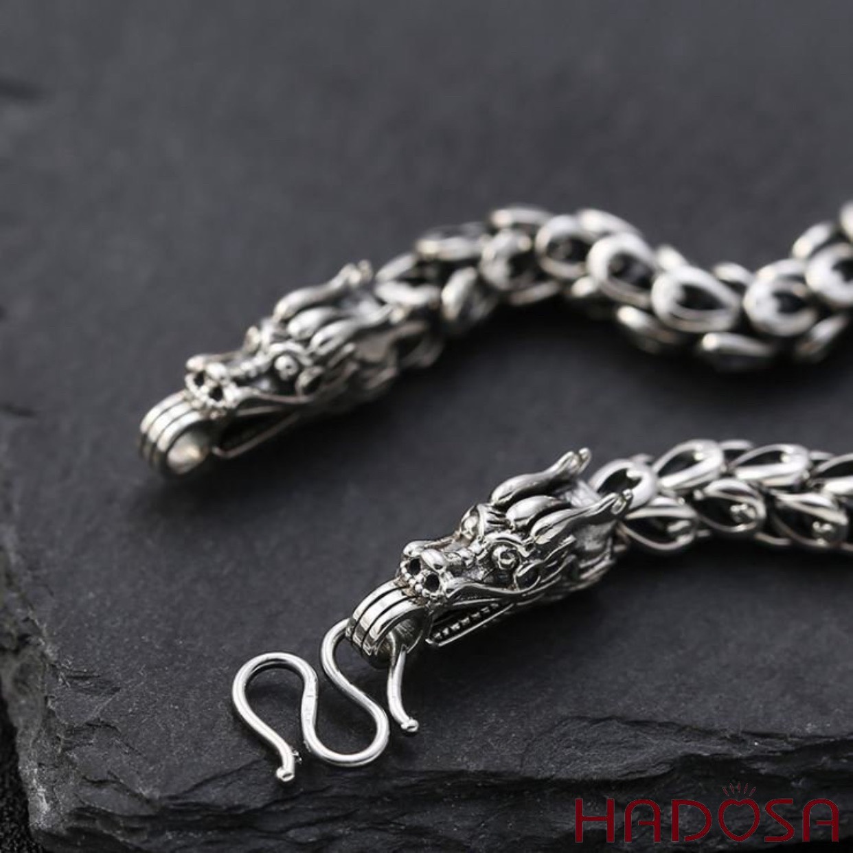 Lắc tay bạc nam kiểu Rồng