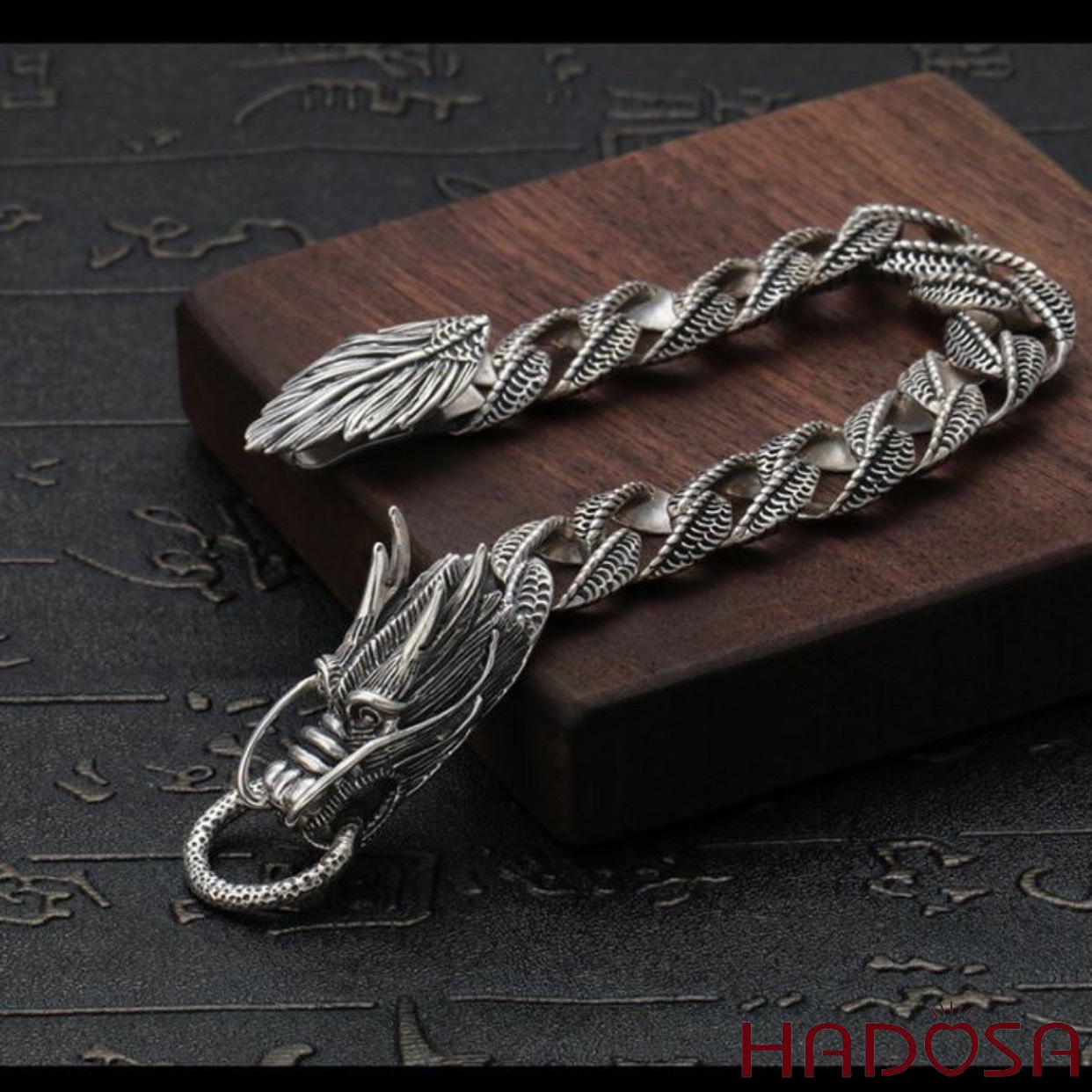 Lắc tay bạc nam kiểu Rồng