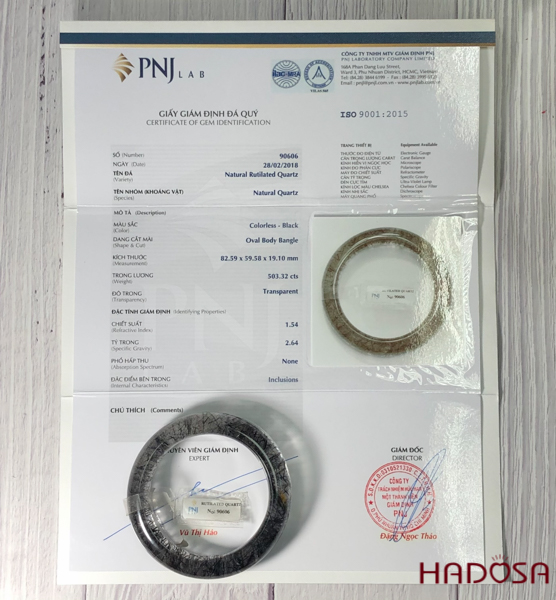 Vòng kiềng thạch tóc đen ni 59 đặc biệt cao cấp chuẩn 6A(-)