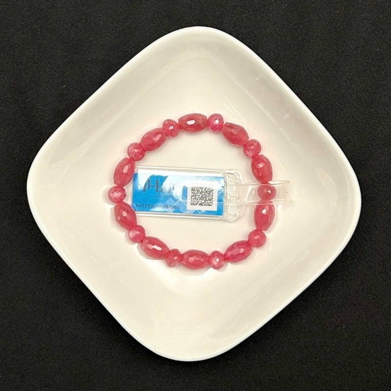 Vòng chuỗi Ruby Thái cắt giác hạt lu thống 7.5x10mm