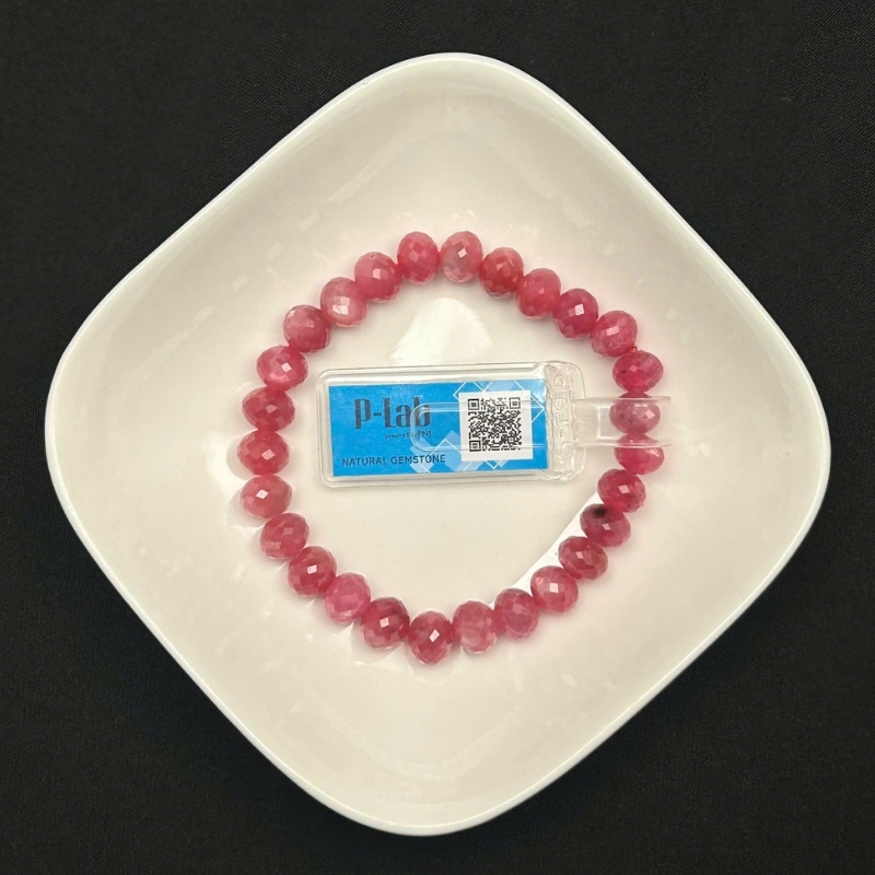 Vòng chuỗi Ruby Thái cắt giác 8.5x7mm cao cấp