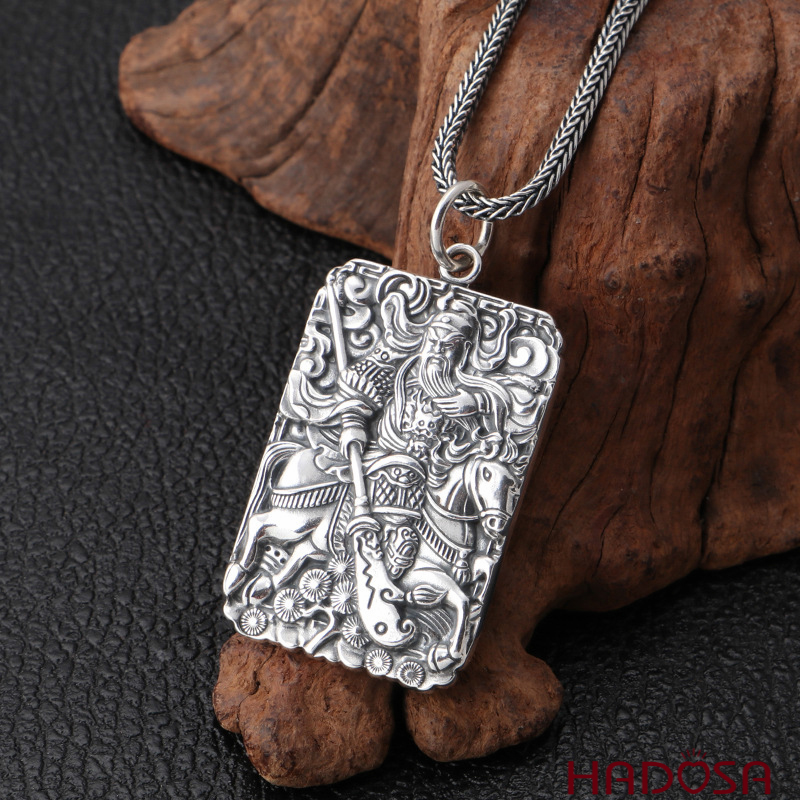 Mặt dây chuyền bạc Thái Quan Công HADOSA