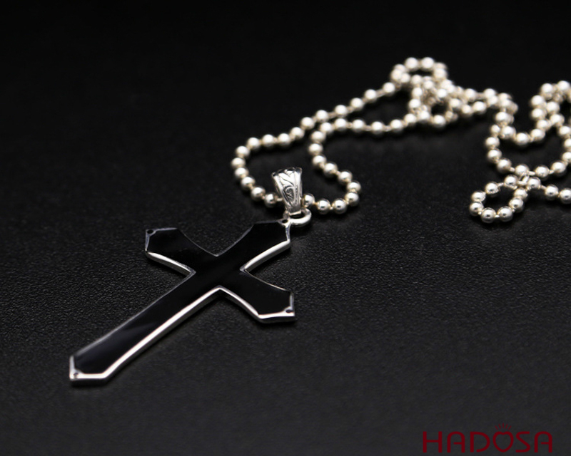 Mặt dây chuyền thánh giá bạc Thái 66x38mm