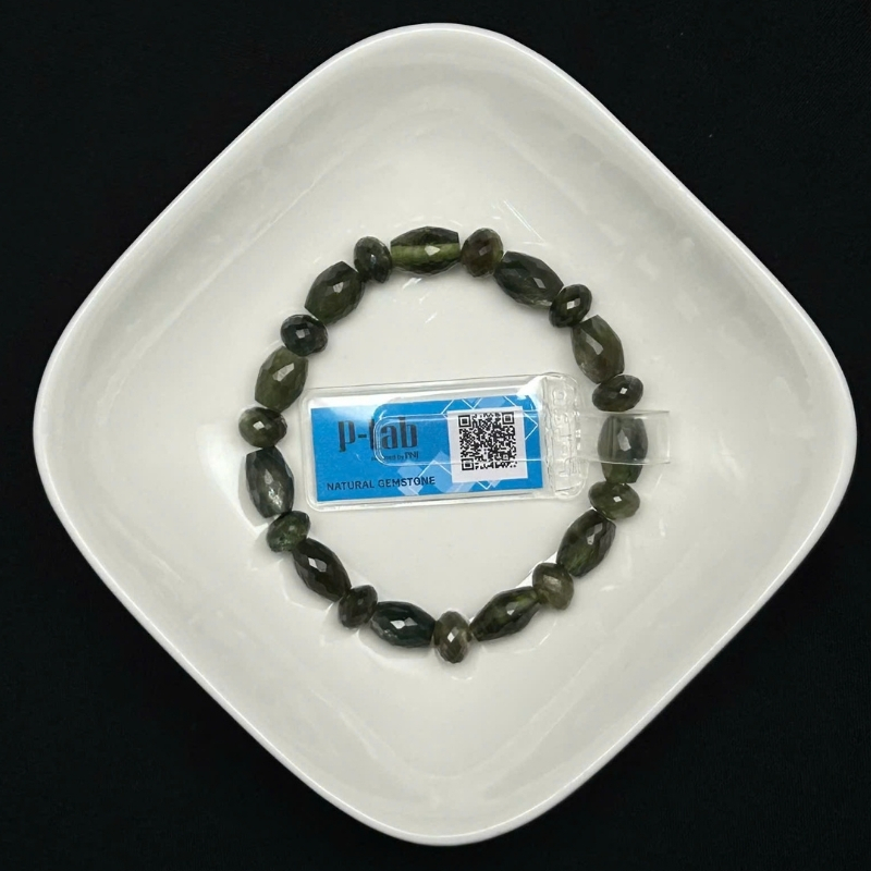 Vòng chuỗi Sapphire cắt giác hạt lu thống 7.5x10mm