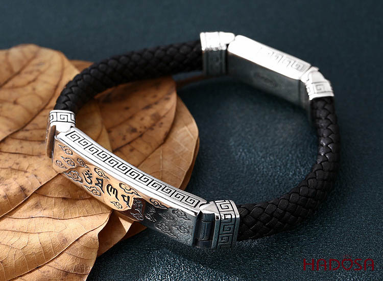 Vòng tay da bạc Thái