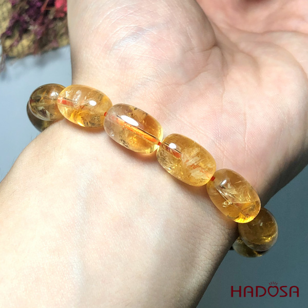 Vòng Thạch anh vàng lu thống 10x14mm 4A