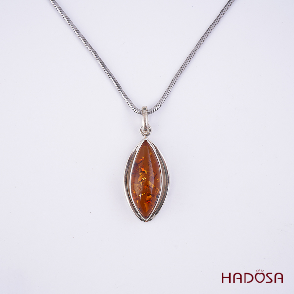 Mặt dây chuyền Hổ phách cao cấp Baltic bạc 925