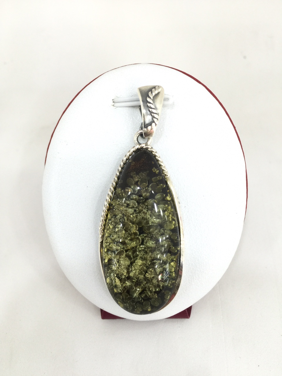 Mặt dây chuyền Hổ Phách Baltic bạc Thái 925