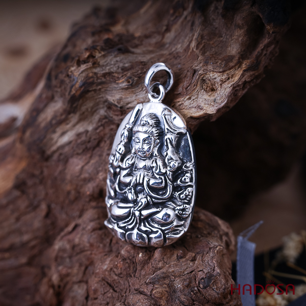 Mặt dây chuyền bạc Thái Phật bản mệnh Thiên Thủ Thiên Nhãn (Tý)