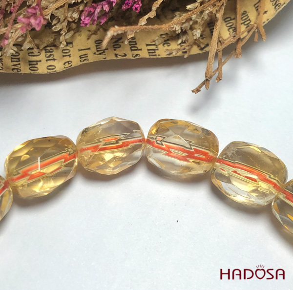 Thạch anh vàng cắt giác hạt thuôn 8*11mm 4A
