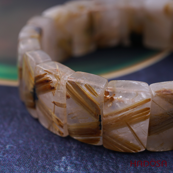 Vòng thạch anh tóc vàng hoa thị 10x19mm cao cấp chuẩn 5A