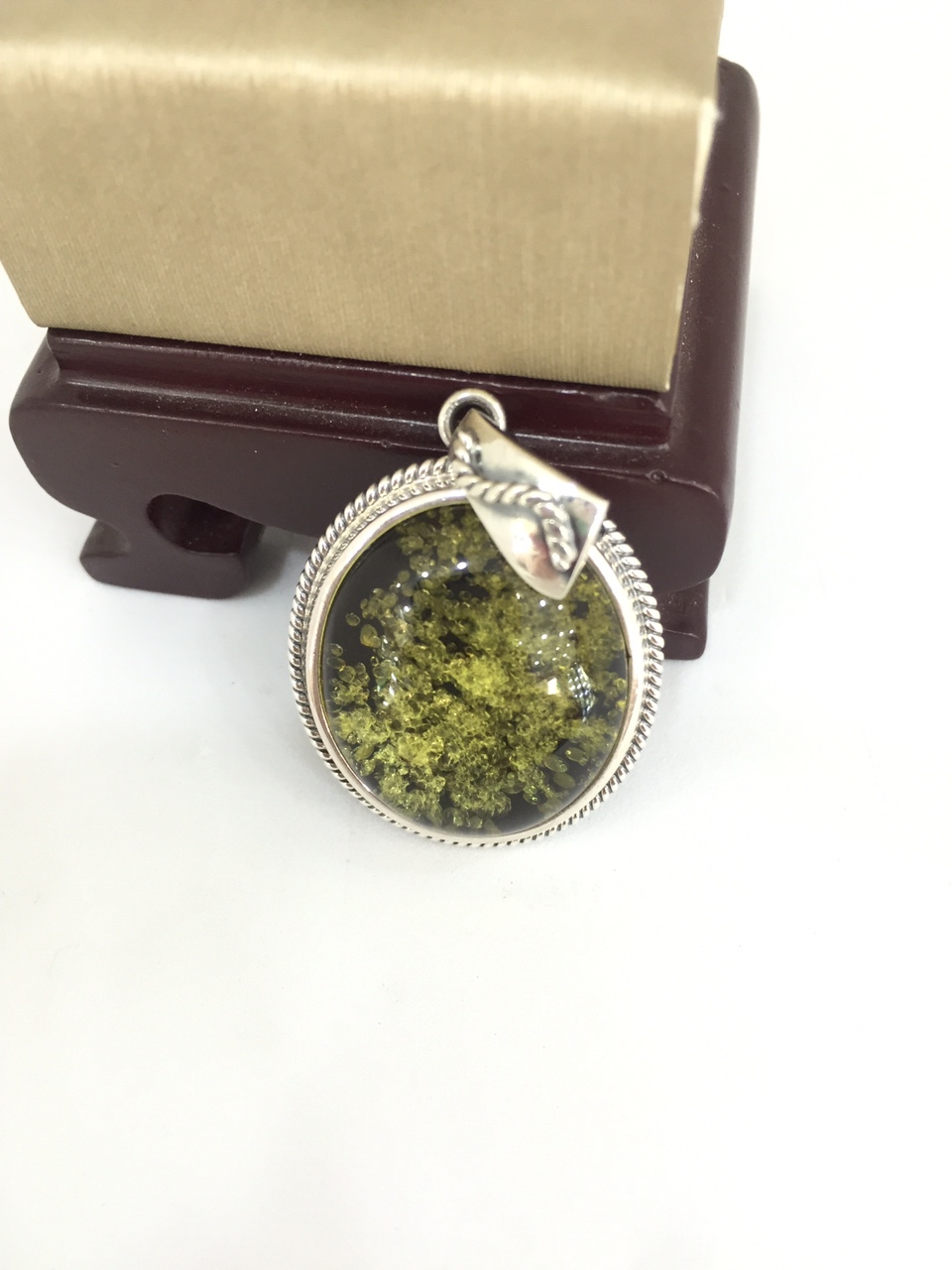 Mặt dây chuyền Hổ Phách Baltic bạc Thái 925