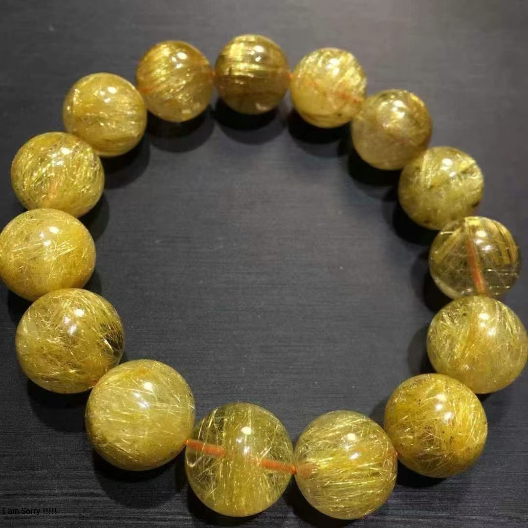 Thạch anh tóc vàng Vip 14.5mm cao cấp chuẩn 8A