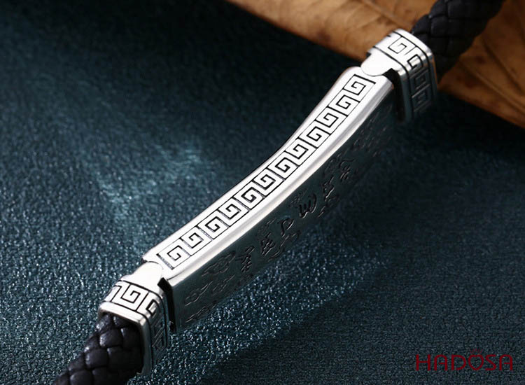 Vòng tay da bạc Thái