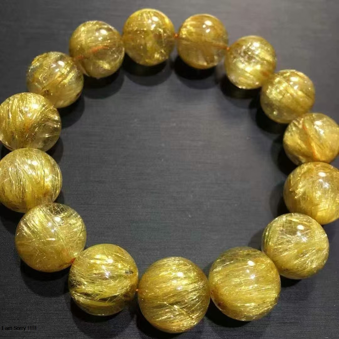 Thạch anh tóc vàng Vip 15mm cao cấp chuẩn 9A