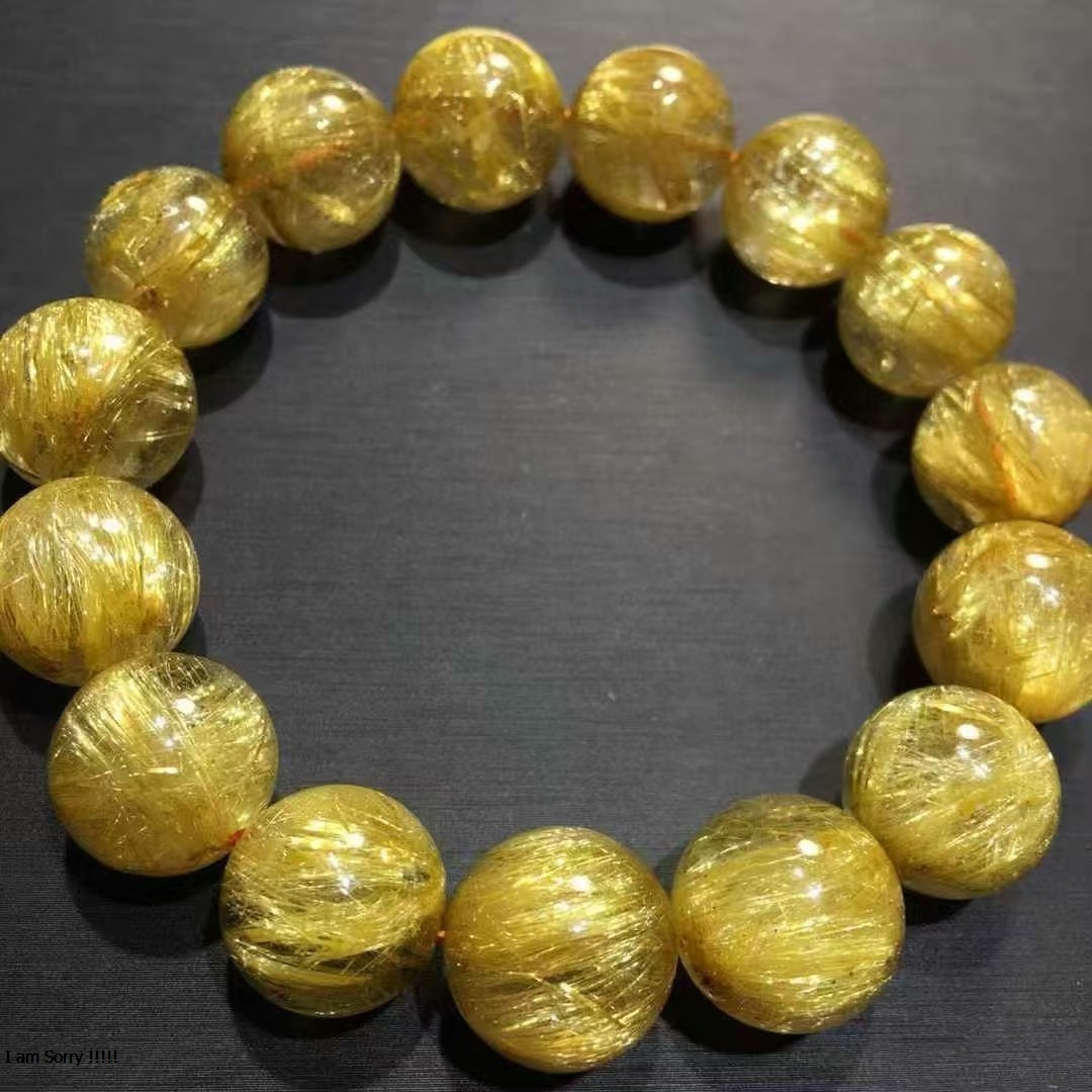 Thạch anh tóc vàng Vip 15mm cao cấp chuẩn 9A