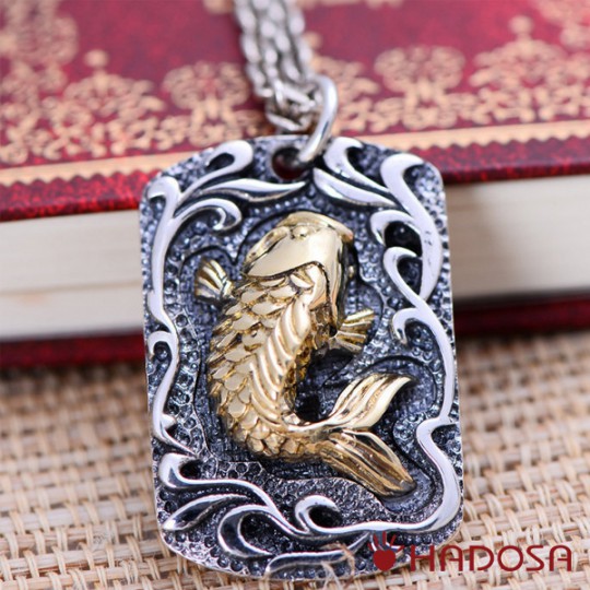 Mặt dây chuyền bạc Thái Cá Chép vượt Vũ Môn