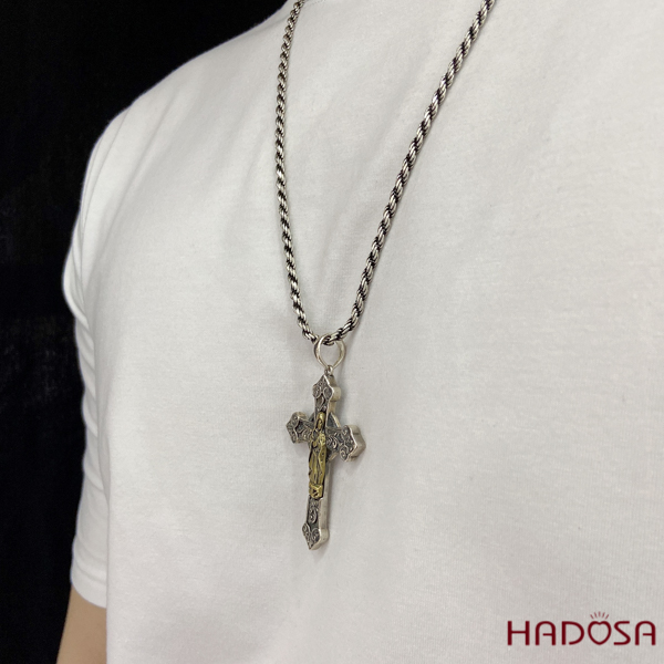 Mặt dây chuyền Thánh giá bạc Thái cao cấp
