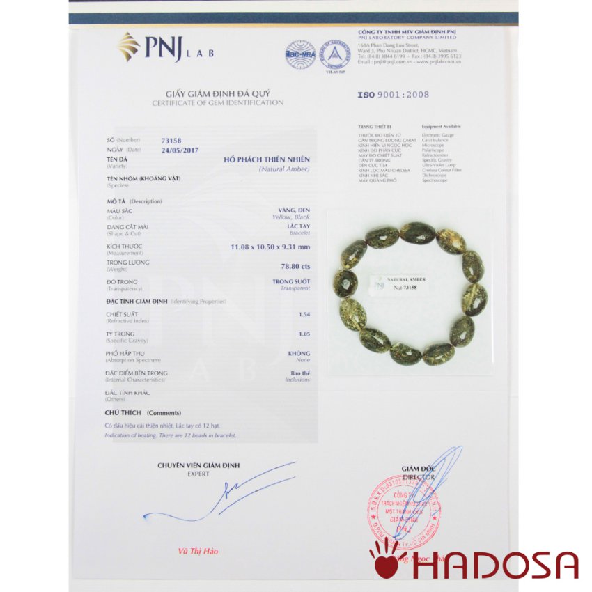 Vòng Hổ Phách Balan xanh cao cấp