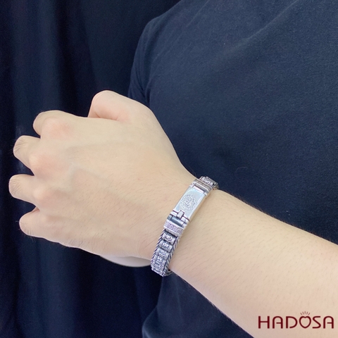 Vòng bạc tay nam Trụ Kinh Luân Xoay