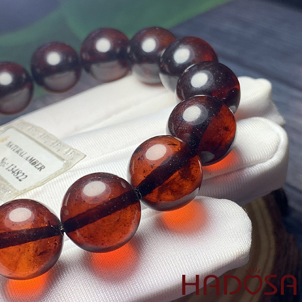 Hổ Phách Baltic huyết đỏ 14mm