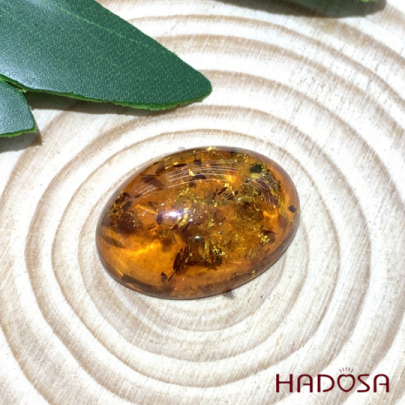 Mặt Hổ Phách Baltic oval 18*25mm