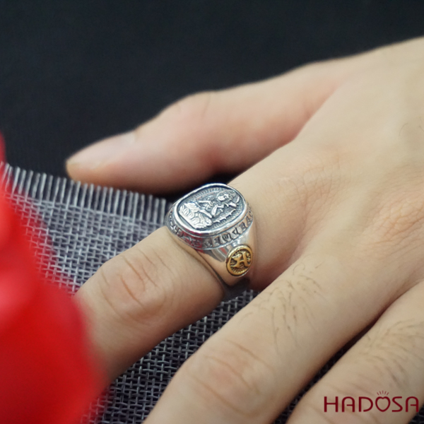 Nhẫn bạc Thái Phật bản mệnh Phổ Hiền (Thìn, Tỵ)