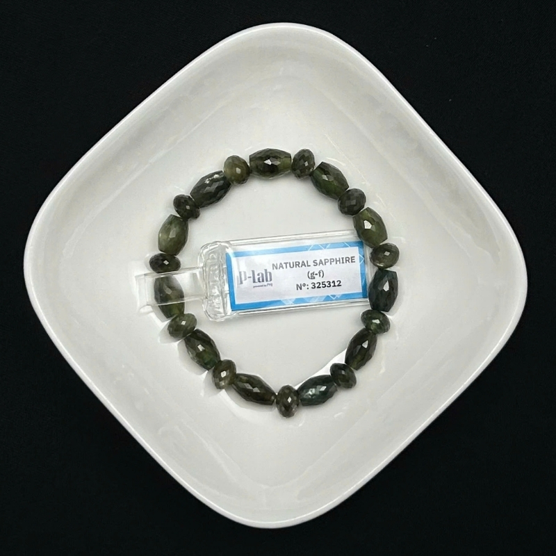 Vòng chuỗi Sapphire cắt giác hạt lu thống 7.5x10mm