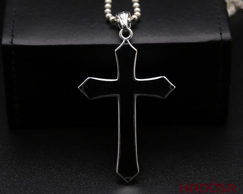 Mặt dây chuyền thánh giá bạc Thái 66x38mm