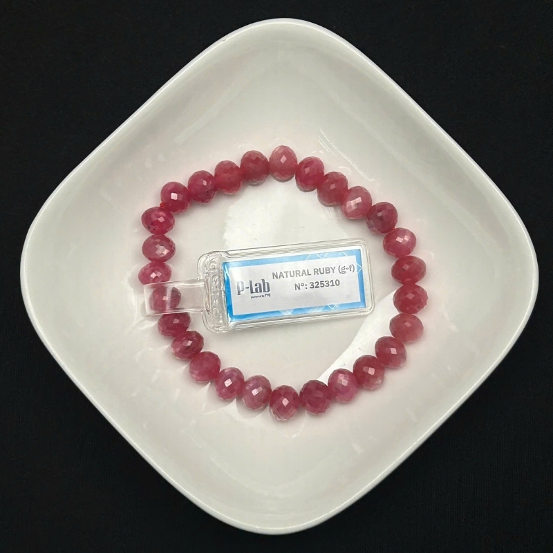 Vòng chuỗi Ruby Thái cắt giác 8.5x7mm cao cấp