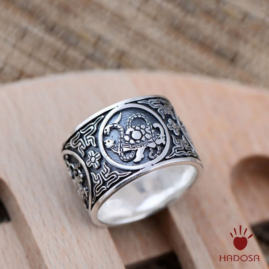Nhẫn nam bạc Thái Tứ Linh